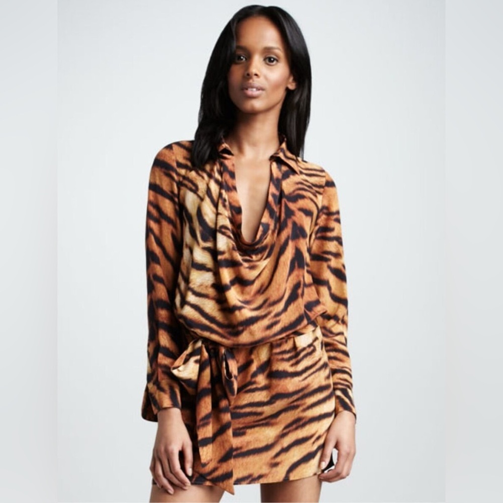 Haute Hippie Tiger Print Mini Dress